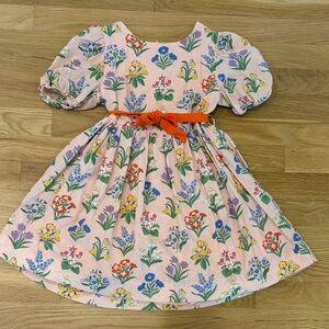 Girls Mini Boden Pink Floral Dress Size 5-6 Years